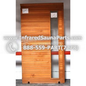 WOOD SAUNA WALLS - HEMLOCK WOOD SAUNA PANEL WITH GLASS ( 71.2 x 38.3" ) K 1
