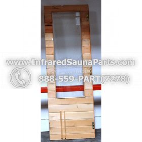 WOOD SAUNA WALLS - HEMLOCK WOOD SAUNA PANEL WITH GLASS ( 73" x 34.7" ) L 4