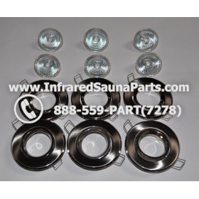 COMPLETE LIGHT ASSEMBLY 12V - COMPLETE LIGHT ASSEMBLY 6 HOUSING IN SILVER FINISH WITH 6 BULBS 12V 2