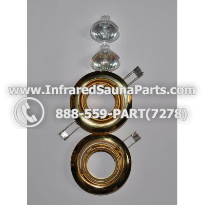 COMPLETE LIGHT ASSEMBLY 12V - COMPLETE LIGHT ASSEMBLY 2 HOUSING IN GOLD FINISH WITH 2 BULBS 12V 1